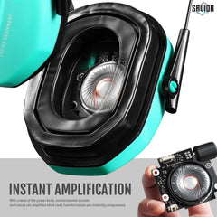Savior Equipment Apollo earmuffs teal cooling gel pads offer comfort during extended wear