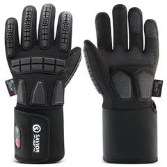 SAVIOR HEAT gloves in action with powered warmth for demanding outdoor work.