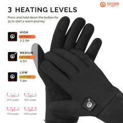 SAVIOR HEAT heated cycling gloves in action on a bike ride