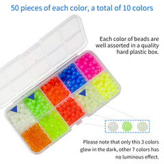 Beads displayed in a sturdy storage box