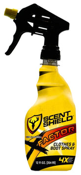 SCENTBLOCKER Scent Shield X-Factor bottle ready for field odor control on clothing