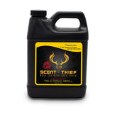 Scent Thief deer hunting field spray refill being applied to clothing for odor reduction