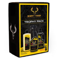 Scent Thief laundry detergent front view showing scent-free formula.