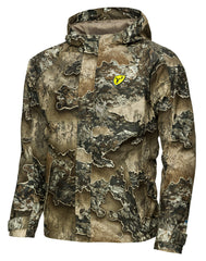 SCENTBLOCKER Drencher hood detail with adjustable fit for storm protection.