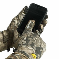 ScentBlocker Underguard gloves displaying touch-tech fingertips for device use