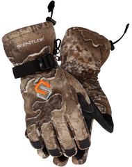 ScentLok BE1 Fortress insulated gloves worn on hand for warmth and scent control.