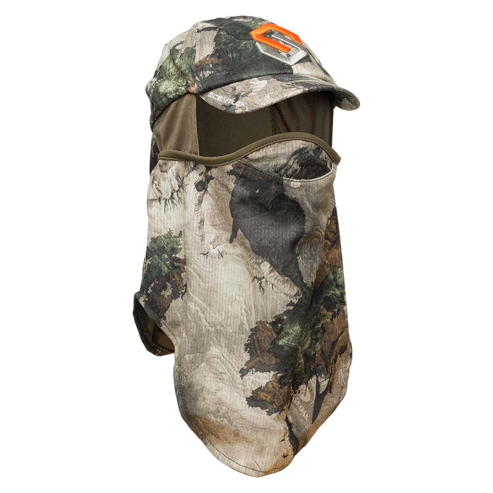 ScentLok Lightweight Ultimate Headcover cap close-up showing sun protection for long outdoor hunts.