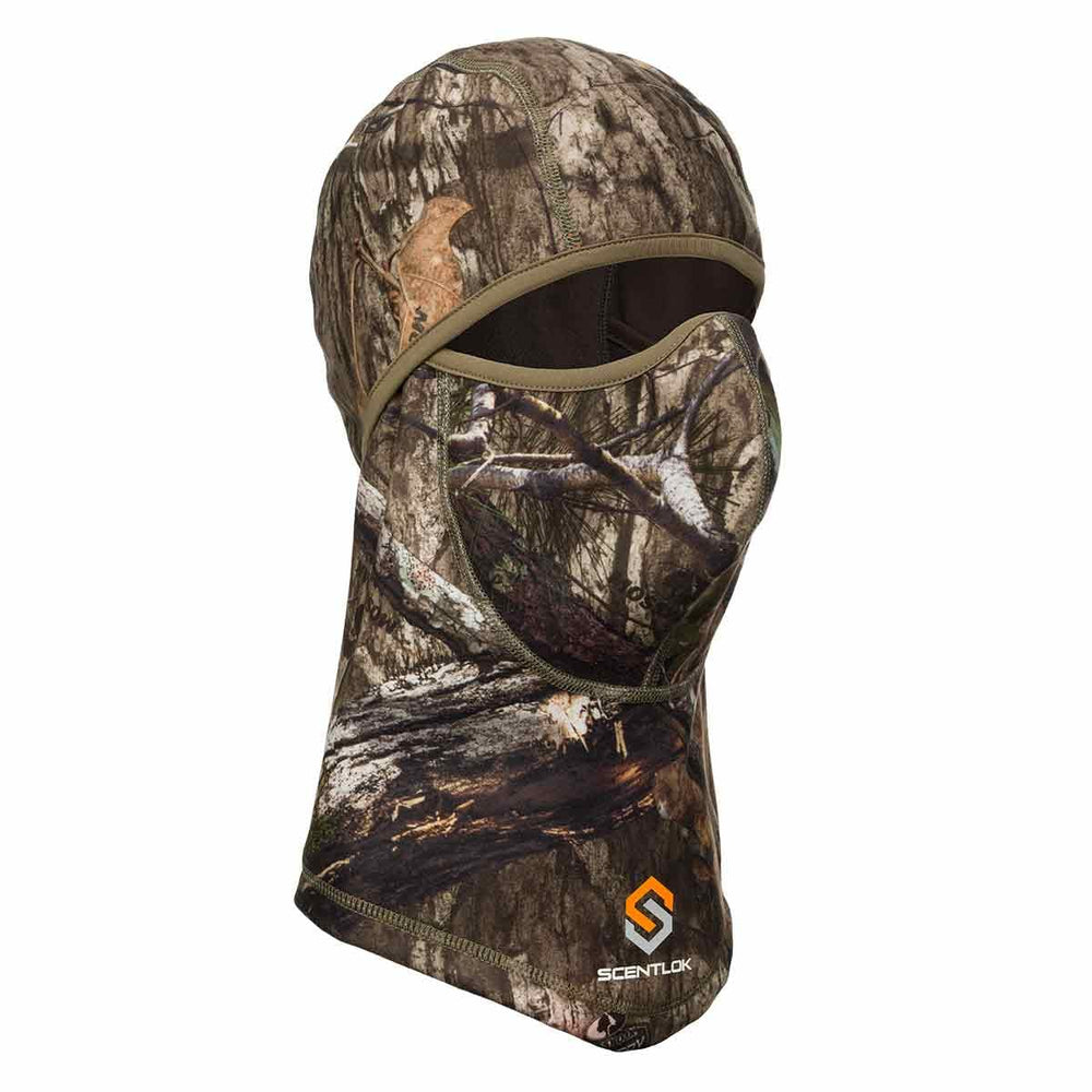 ScentLok Midweight Headcover front view in Mossy Oak Country DNA for camo warmth and scent control.