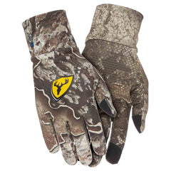 SCENTBLOCKER Shield Series S3 gloves on hand showing touchscreen compatibility for field use.