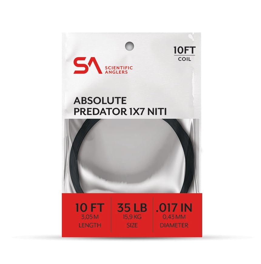 Scientific Anglers 1×7 nickel titanium wire 35lb—corrosion-proof and kink-resistant for rugged rigs