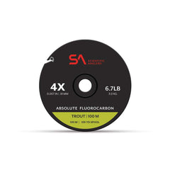Scientific Anglers Absolute fluorocarbon trout tippet on 100m spool for stealthy, abrasion-resistant drifts