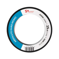 Scientific Anglers Absolute Hard Mono Tippet on a spool close-up, highlighting strong knot strength and versatility.