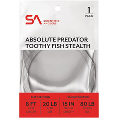 Scientific Anglers Absolute Predator stealth leader with low-visibility fluorocarbon for toothy fish.