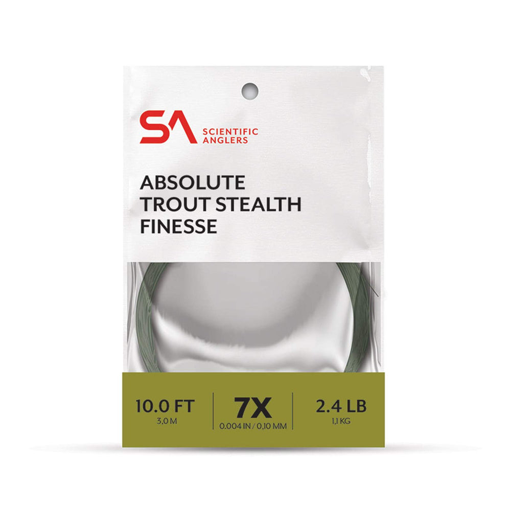 Scientific Anglers Absolute Trout Finesse Leaders 6X 10ft ideal for slack-water drifts