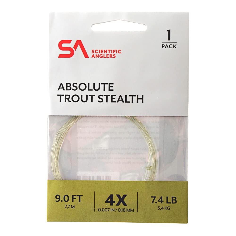 Scientific Anglers Absolute Trout Stealth Leader 9ft shown for wary trout in stealth presentation