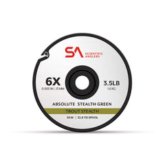 Scientific Anglers Absolute Trout Stealth Tippet 6X spool offers supple feel and low-visibility drifts.
