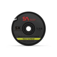 Scientific Anglers Absolute Trout Supreme Tippet close-up showing stealthy fluorocarbon for precise presentations
