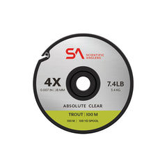 Scientific Anglers Absolute Trout tippet 4X spool enables precise trout presentations.