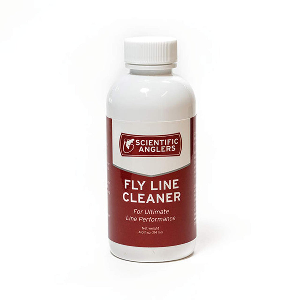 Scientific Anglers Fly Line Cleaner bottle shown, helps restore line performance and longevity