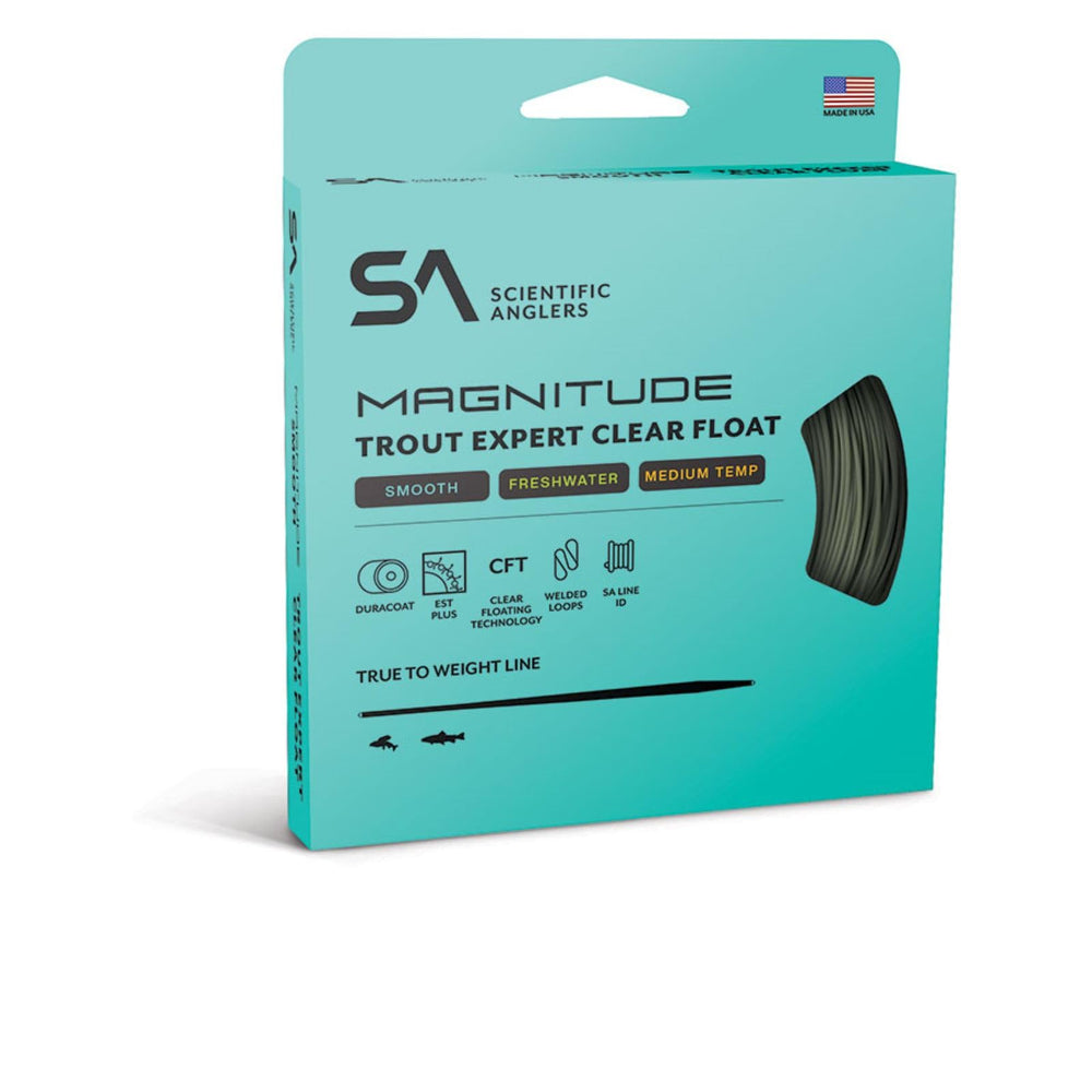 Scientific Anglers Magnitude Smooth Trout Expert 10' Clear Float Tip enhances stealth for wary trout in calm water.
