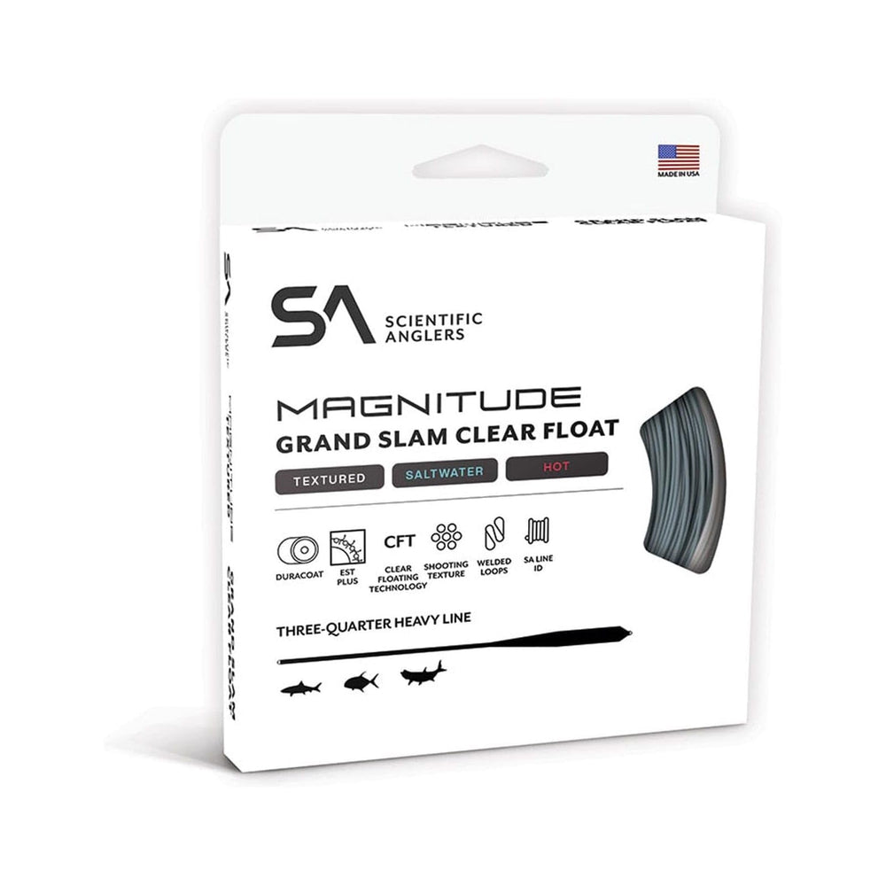 Scientific Anglers Magnitude Textured Grand Slam 10' clear tip aids stealthy presentation and casting control.