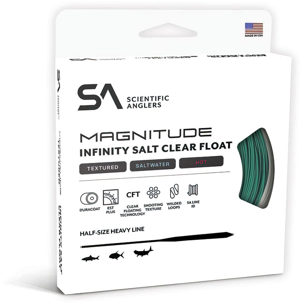Scientific Anglers Magnitude Textured Infinity Salt 12 clear float tip enables stealthy casts.