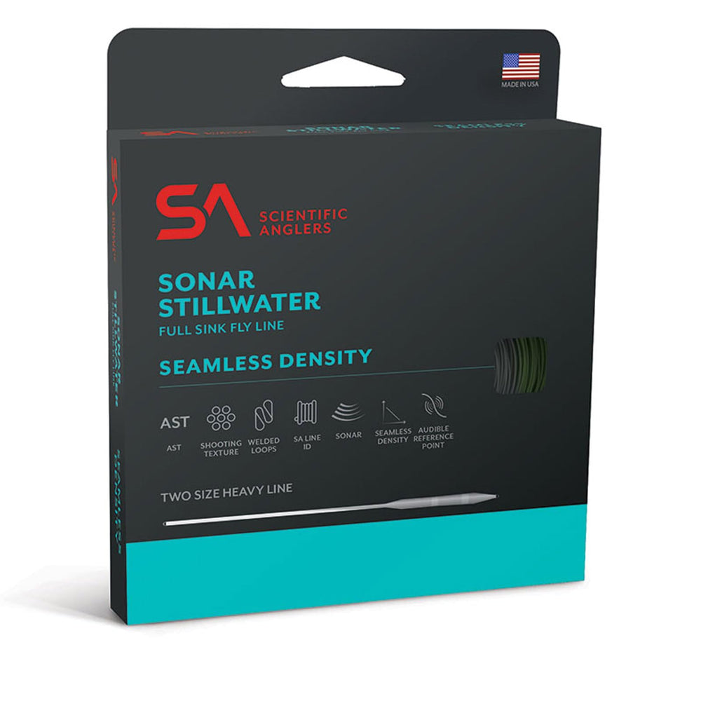 Scientific Anglers Sonar Stillwater seamless density line, charcoal-black, for controlled depth in stillwater presentations.