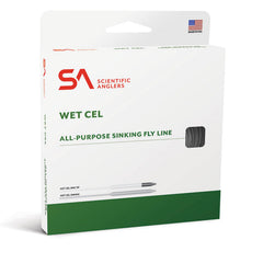 Scientific Anglers WetCel Type IV line casting in charcoal for versatile nymph and streamer fishing.