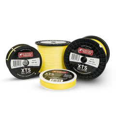 Close-up of Scientific Anglers XTS backing in yellow, for quick sighting during long casts.