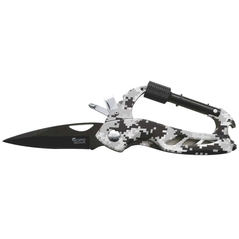 Scipio camo folding knife blade 3-3 inch for compact everyday carry.