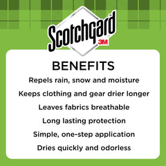 Scotchgard Outdoor Water Shield nozzle allows even coating on gear for effective water protection.