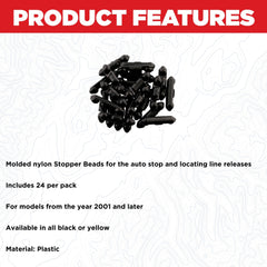 Scotty 1008-24 BK stoppers for auto-stop use aiding quick line management on water
