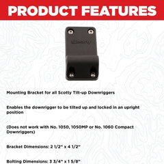 Scotty 1023 mounting bracket side view in black for easy installation