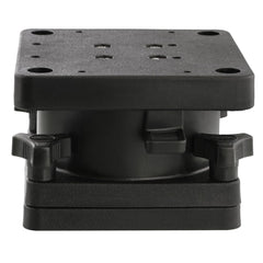 Scotty 1026 swivel pedestal mount enabling 360-degree downrigger positioning on deck.
