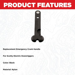 Scotty #1132 Electric Downrigger Emergency Crank Handle - Black (Image 2)