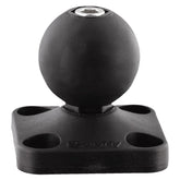 Scotty 166 1.5in ball system base mounted on boat rail for secure navigation mounting