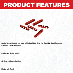 Scotty 2008 Auto Stopper Beads red pack shot showing six-bead pack