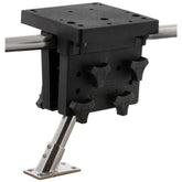 Scotty 2027 stanchion rail mount top plate for drill-free secure mounting on boat rails.