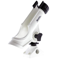 Scotty Power Lock Rod Holder front view in white with secure locking ring