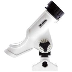 Scotty 230-WH Power Lock mounted on gunnel showing universal cradle
