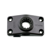 Scotty 241L-BK locking side-deck mount front view for rod holder base.