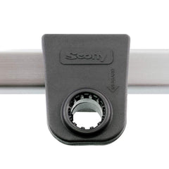 Scotty 243BK rail mount installation on a boat rail for quick setup and positioning