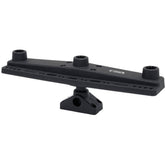 Scotty #257 triple rod holder board front view, ready for flexible rod setup.
