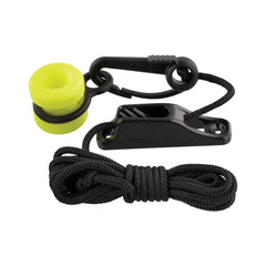 Scotty 3025 Downrigger Weight Retriever with snap, fairlead cleat, 78-inch cord — black, small