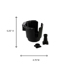 Scotty 311-BK cup holder installed horizontally and vertically