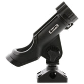 Scotty PowerLock Black Rod Holder with 241 Side Deck Mount installed on a boat