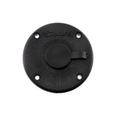 Scotty 344-BK round flush deck bracket with rain cap provides weather protection.
