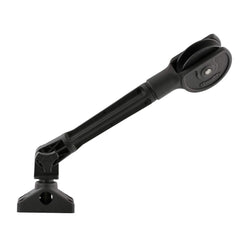 Scotty Trap Ease roller in use over gunnel for extended reach and safer retrieval.