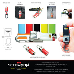 Screwpop stainless steel lighter holder clip side view showing durability.