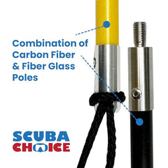 Scuba Choice hybrid Hawaiian sling adjustable length adapts to shallow and deep dives.